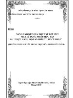 NÂNG CAO KẾT QUẢ HỌC TẬP LỚP 12C2 QUA SỬ DỤNG PHIẾU HỌC TẬP BÀI “THỰC HÀNH MỘT SỐ PHÉP TU TỪ CÚ PHÁP” (TRƯỜNG THPT NGUYỄN TRUNG TRỰC-HÒA THÀNH TÂY NINH)