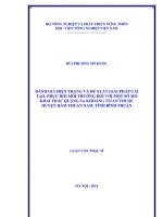 Đánh giá hiện trạng và đề xuất giải pháp cải tạo, phục hồi môi trường đối với một số mỏ khai thác quặng sa khoáng titan thuộc huyện hàm thuận nam, tỉnh bình thuận