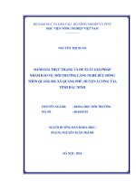 Đánh giá thực trạng và đề xuất giải pháp nhằm bảo vệ môi trường làng nghề đúc đồng thôn quảng bố, xã quảng phú, huyện lương tài, tỉnh bắc ninh