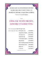 Tiểu luận môn Cơ sở bảo tàng học CÔNG TÁC TUYÊN TRUYỀN - GIÁO DỤC CỦA BẢO TÀNG