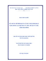 Xây dựng mô hình quản lý rác thải sinh hoạt cộng đồng tại thị trấn vũ thư, huyện vũ thư, tỉnh thái bình