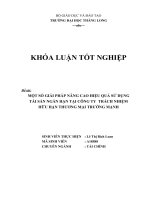 Một số giải pháp nâng cao hiệu quả sử dụng tài sản ngắn hạn tại công ty trách nhiệm hữu hạn thương mại Trường Mạnh