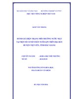 Đánh giá hiện trạng môi trường nước mặt tại một số cơ sở chăn nuôi lợn trên địa bàn huyện việt yên, tỉnh bắc giang