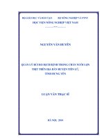 Quản lý rủi ro dịch bệnh trong chăn nuôi lợn thịt trên địa bàn huyện tiên lữ tỉnh hưng yên