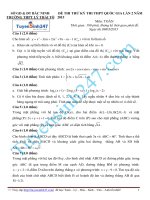 ĐỀ THI THỬ KHẢO SÁT MÔN TOÁN TRƯỚC KỲ THI QUỐC GIA 2015 -  THPT Lý Thái Tổ - Bắc Ninh lần 2