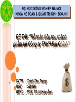 KHÓA LUẬN TỐT NGHIỆP Kế toán tiêu thụ thành phẩm tại Công ty TNHH Đại Chính