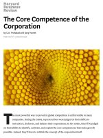The core competence of the corporation