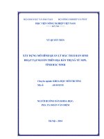 Xây dựng mô hình quản lý rác thải rắn sinh hoạt tại nguồn trên địa bàn thị xã từ sơn, tỉnh bắc ninh