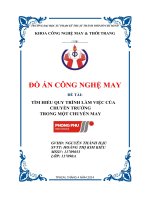ĐỒ ÁN CHUYÊN NGÀNH CÔNG NGHỆ MAY ĐỀ TÀI: TÌM HIỂU QUY TRÌNH LÀM VIỆC CỦA CHUYỀN TRƯỞNG  TRONG MỘT CHUYỀN MAY