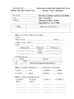 ĐỀ KIỂM TRA MÔN TOÁN 3_ CUỐI NĂM HỌC 2008-2009