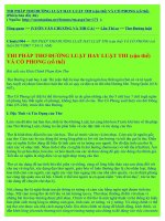 THI PHÁP THƠ ĐƯỜNG LUẬT HAY LUẬT THI (cận thể) VÀ CỔ PHONG (cổ thể)