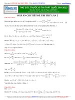ĐỀ THI THỬ TRƯỚC KỲ THI THPT QUỐC GIA 2015 MÔN TOÁN - ĐỀ 2