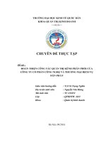 Hoàn thiện công tác quản trị kênh phân phối của công ty cổ phần công nghệ và thương mại dịch vụ Dân Phát