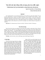 Tóm tắt văn bản tiếng việt sử dụng cấu trúc diễn ngôn