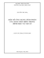 Một số ứng dụng tích phân của hàm một biến trong hình học và vật lý