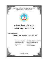 Báo cáo kiến tập tại Công ty TNHH Thanh Hà