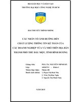 CÁC NHÂN TỐ ẢNH HƯỞNG ĐẾN CHẤT LƯỢNG THÔNG TIN KẾ TOÁN CỦA CÁC DOANH NGHIỆP VỪA VÀ NHỎ TRÊN ĐỊA BÀN THÀNH PHỐ THỦ DẦU MỘT, TỈNH BÌNH DƯƠNG