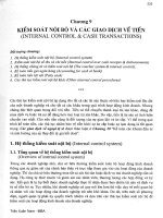 Chương 9 KIỂM SOÁT NỘI BỘ VÀ CÁC GIAO DỊCH VỂ TIỀN
