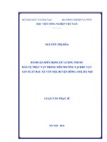 Đánh giá biến động dư lượng thuốc bảo vệ thực vật trong môi trường tại khu vực sản xuất rau xã vân nội, huyện đông anh, hà nội