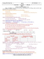 ĐỀ KT CỔNG NGHỆ 7 CÓ MA TRẬN