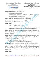 ĐỀ THI THỬ KHẢO SÁT MÔN TOÁN TRƯỚC KỲ THI QUỐC GIA 2015 - THPT Nông Cống 1 lần 2