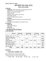 ĐỀ KIỂM TRA HỌC KÌ II MÔN CONG NGHỆ VÙNG CAO HAY 2011