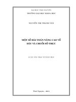 Một số bài toán nâng cao về dãy và chuỗi số thực