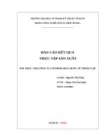 BÁO CÁO THỰC TẬP SẢN XUẤT NGÀNH MAY QUY TRÌNH SẢN XUẤT  MÃ HÀNG ÁO   Blouse ¾