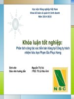 Khóa luận tốt nghiệp Phân tích công tác xúc tiến bán hàng tại Công ty trách nhiệm hữu hạn Phạm Gia Phục Hưng