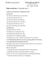 ĐÁP ÁN MÔN CÔNG NGHỆ MAY 2 KIỂM TRA HỌC KỲ 2 2012 - 2013