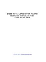 đề thi chuyên toán tin được tổng hợp?