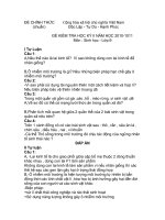 Đề thi HK 2 môn sinh học 9 (Rất hay)