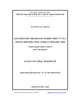 Giải pháp hỗ trợ doanh nghiệp nhỏ và vừa trong đổi mới công nghệ ở tỉnh Phú Thọ