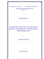 Giải pháp tăng cường công tác quản lý thuế đối với các hộ kinh doanh cá thể trên địa bàn thành phố bắc giang