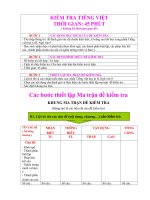 KIỂM TRA TIẾNG VIỆT ( CÓ MA TRẬN)