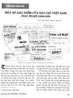 Một số đặc điểm của báo chí Việt Nam giai đoạn 1936-1939