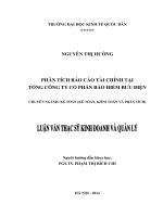 Phân tích báo cáo tài chính tại Tổng công ty cổ phần bảo hiểm Bưu điện
