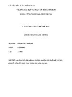 BÀI TẬP MÔN CẢI TIẾN SẢN XUẤT NGÀNH MAY  BÀI TẬP : áp dụng kiến thức đã học, tìm hiểu các lãng phí và đề xuất các biện pháp tiết kiệm điện nước trong không gian sống của bạn