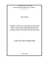 Nghiên cứu đề xuất giải pháp sử dụng đất hợp lý trong bối cảnh biến đổi khí hậu tại khu kinh tế vân đồn, tỉnh quảng ninh