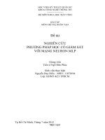 NGHIÊN CỨU PHƯƠNG PHÁP HỌC CÓ GIÁM SÁT VỚI MẠNG NEURON MLP