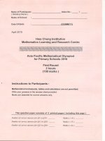 Đề thi Vòng 1 APMOPS 2010