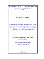 Đánh giá hiện trạng môi trường nước tại một số trang trại chăn nuôi lợn trên địa bàn thành phố hà nội