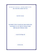 Giải pháp nâng cao kết quả hoạt động đào tạo nghề của các trung tâm dạy nghề trên địa bàn tỉnh bắc ninh
