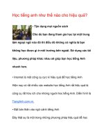 học tiếng anh như thế nào cho hiệu quả