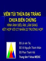 VIÊM TÚI THỪA ĐẠI TRÀNG CHƯA BIẾN CHỨNG HÌNH ẢNH SIÊU ÂM, LÂM SÀNG KẾT HỢP VỚI CT NHÂN 22 TRƯỜNG HỢP