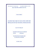 Giải pháp thực hiện xây dựng nông thôn mới trên địa bàn huyện thanh hà tỉnh hải dương