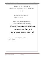 Tiểu luận môn công nghệ tri thức Ứng dụng mạng NEURAL dự đoán kết quả học sinh theo học kỳ