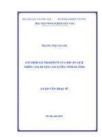 Xác định giá trị kinh tế của khu du lịch thiên cầm, huyện cẩm xuyên, tỉnh hà tĩnh