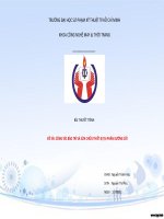 ĐỀ TÀI CÔNG TÁC BẢO TRÌ VÀ SỬA CHỮA THIẾT BỊ TẠI PHÂN XƯỞNG CẮT