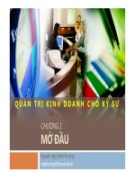 [Quản trị kinh doanh cho kỹ sư] Bài 1 - Mở đầu